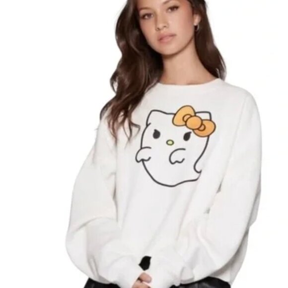 HELLO KITTY X FOREVER 21 Boo Sweatshirt Size Medium - Picture 2 of 8